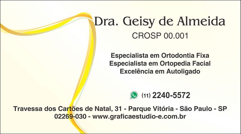 Cartão de Visita Odontológico Fosco - Cod: D013