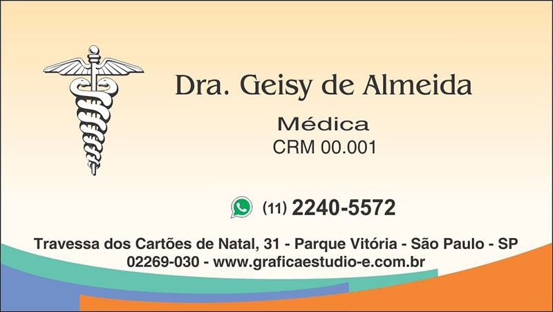 Cartão de Visita Médico com Verniz - Cod: M114