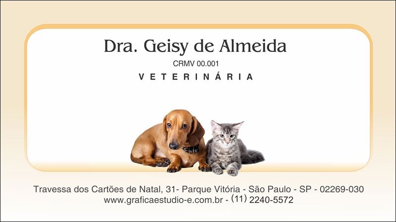 Cartão de Visita Veterinário com Verniz - Cod: V130