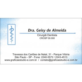 Cartão de Visita Odontológico com Verniz - Cod: D003