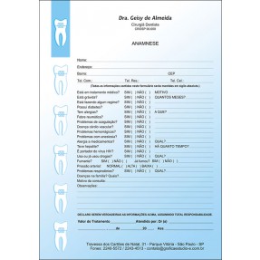 Anamnese Colorida - Cod: 004 Azul CB
