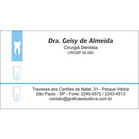 Cartão De Visita Odontológico Fosco - Cod: D004 Azul SB