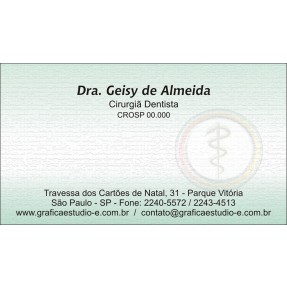 Cartão De Visita Odontológico Fosco - Cod: D005