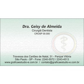 Cartão de Visita Odontológico com Verniz - Cod: D005