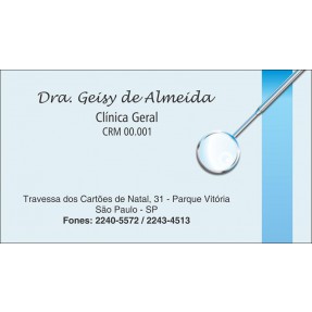 Cartão De Visita Odontológico Fosco - Cod: D006