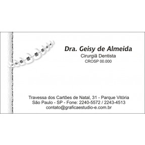 Cartão de Visita Odontológico com Verniz - Cod: D008