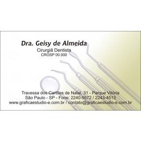 Cartão de Visita Odontológico com Verniz - Cod: D009