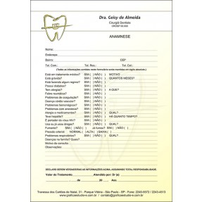 Anamnese Odontológica Colorida - Cod: D021 Amarelo