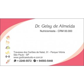 Cartão de Visita para Nutricionistas com Verniz - Cod: N181