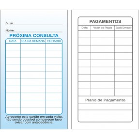 Cartões de Próxima Consulta e Pagamento Azul