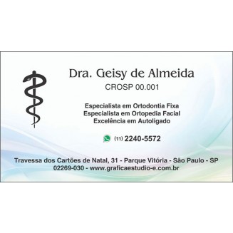Cartão de Visita Odontológico Fosco - Cod: D113