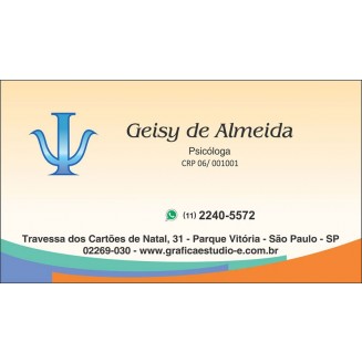 Cartão de Visita para Psicólogos com Verniz - Cod: P114