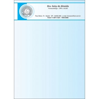 Receituário para Fonoaudiólogos Colorido - Cod: FN015 Azul